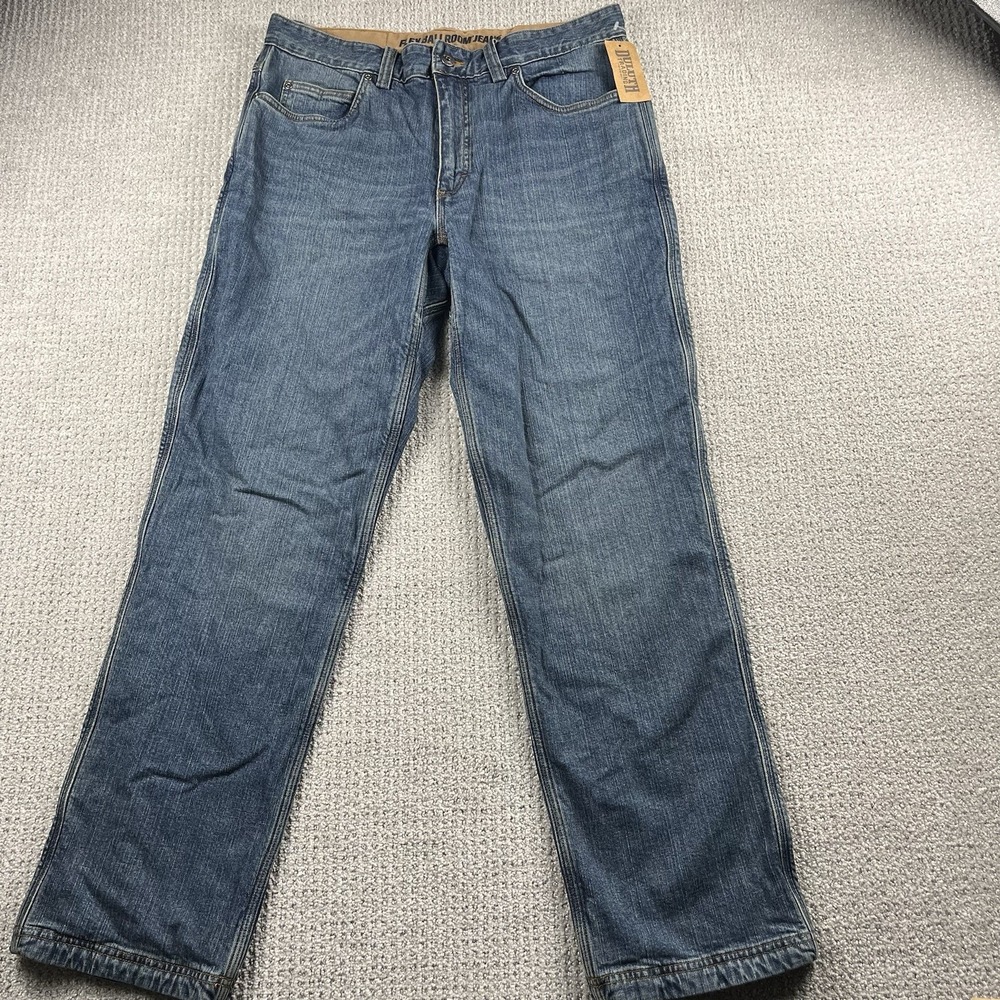 Duluth Trading Co Jeans Men’s 34x32 Blue Denim Flannel Lined Flex Ballroom NWT
